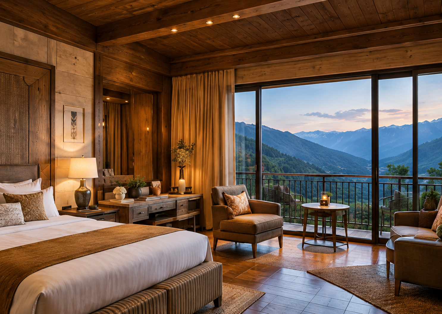 Luxury Mountain Bedroom with Valley Views